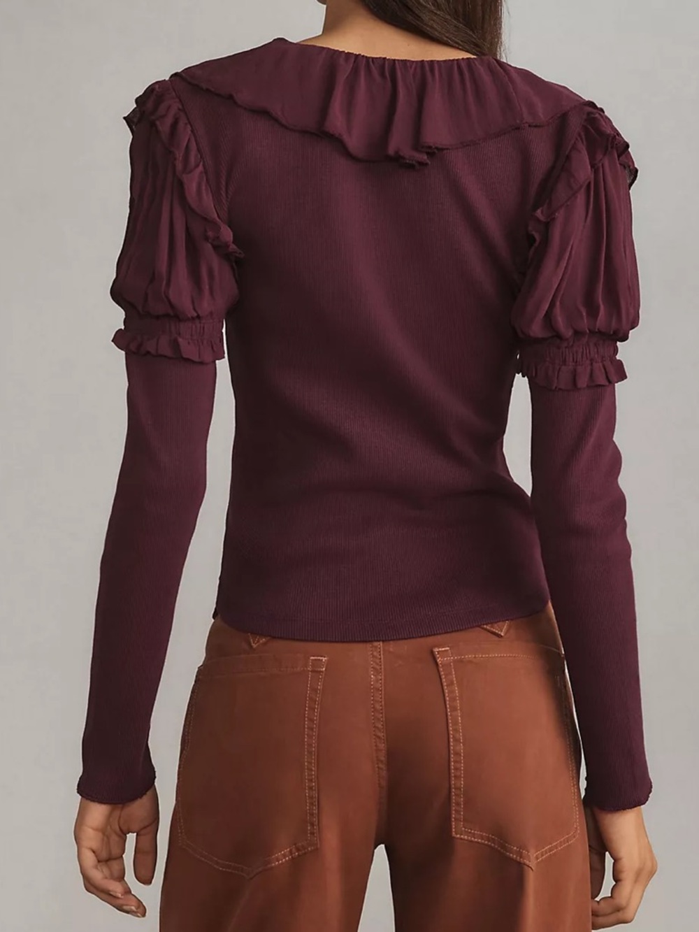 Anthropologie NWT long Sleeve Ruffle Romantic Sweater - Picture 2 of 7
